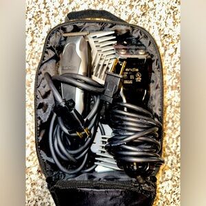 *TWO* ANDIS Professional Barber Clippers All-in-One PLUS CASE & GUARDS